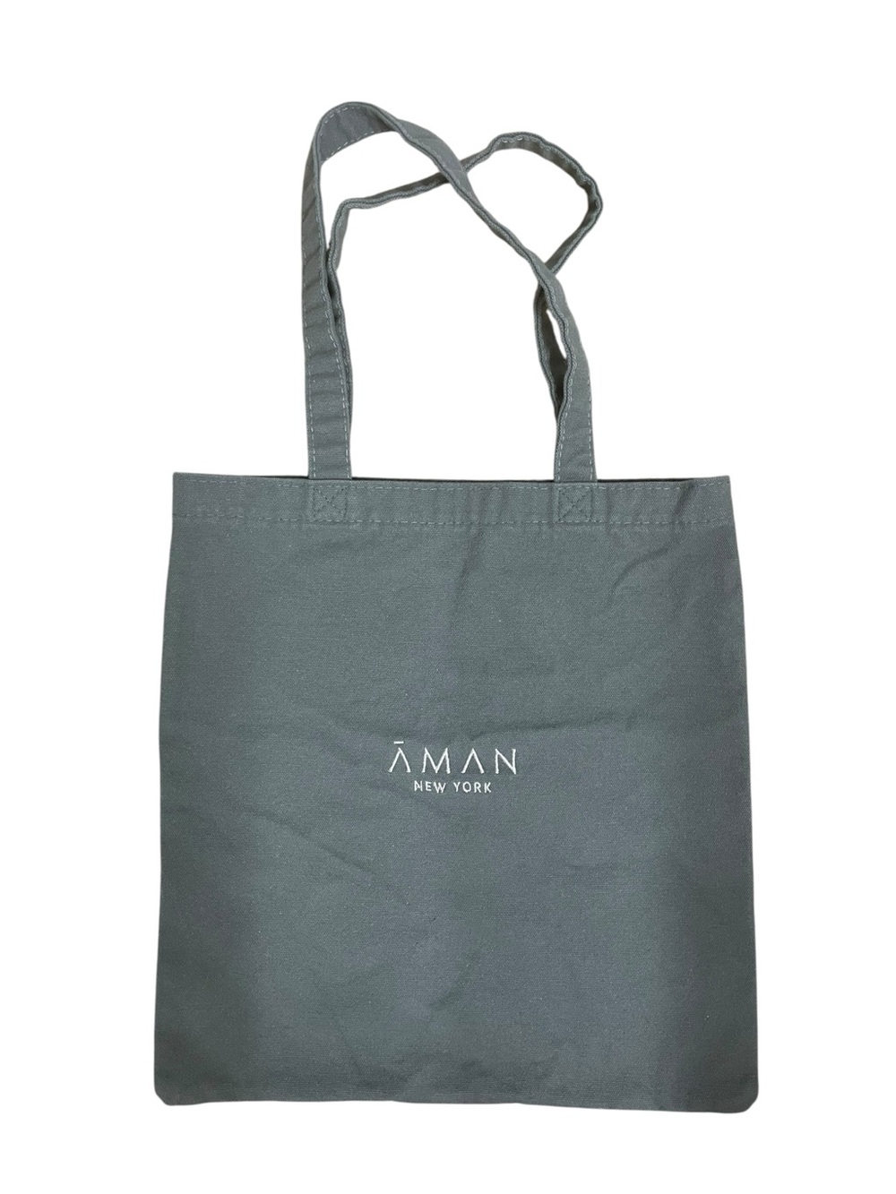 Aman New York Luxury Resort Hotel Gray Cotton Canvas Tote Bag Shopper